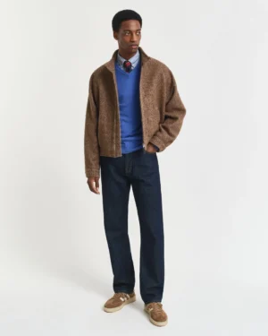 Pull col V en laine d’agneau ultrafine – Gant