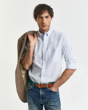 Chemise coupe regular en popeline à carreaux vichy classique – Gant
