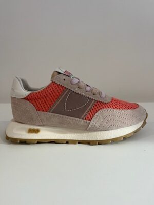 BASKETS RUNNING TOUR FEMME CREME ET CORAIL – PHLIPPE MODEL
