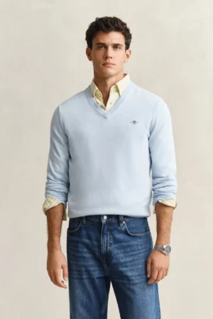 PULL COL V COTON GANT